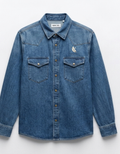 Premium Blue Denim Button-Down Shirt